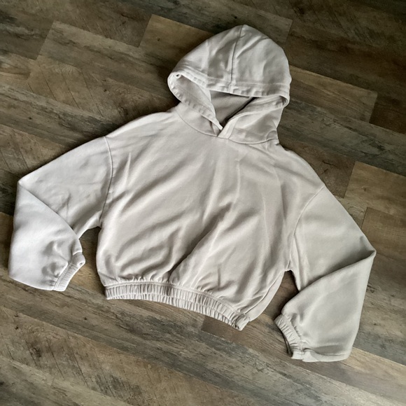 Zara Tops - Zara Cream Hooded Sweatshirt